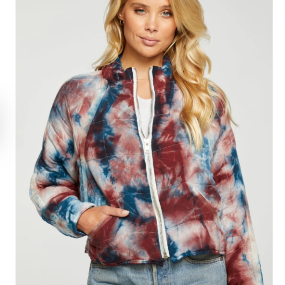 NWT Chaser Brand Heirloom tie dye super soft quilted puffer jacket size medium